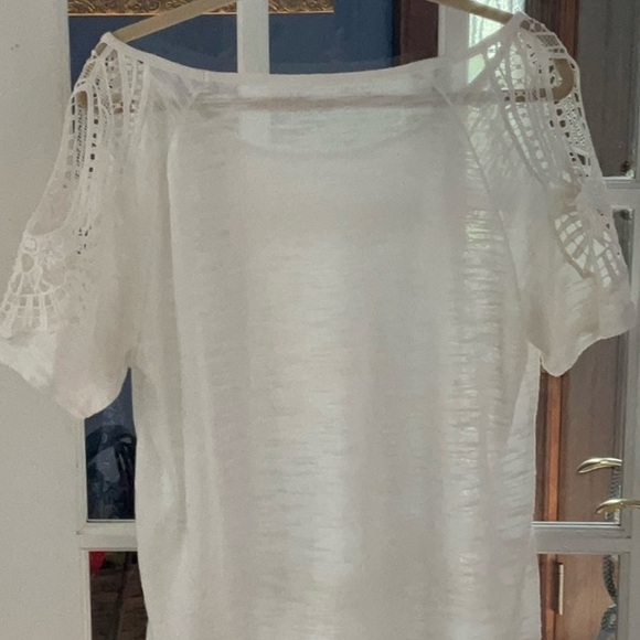 Lascana top with cold shoulder crochet top. White. Size 12/14 - Picture 6 of 8